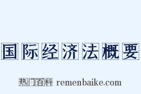 国际经济法概要是什么意思的图片